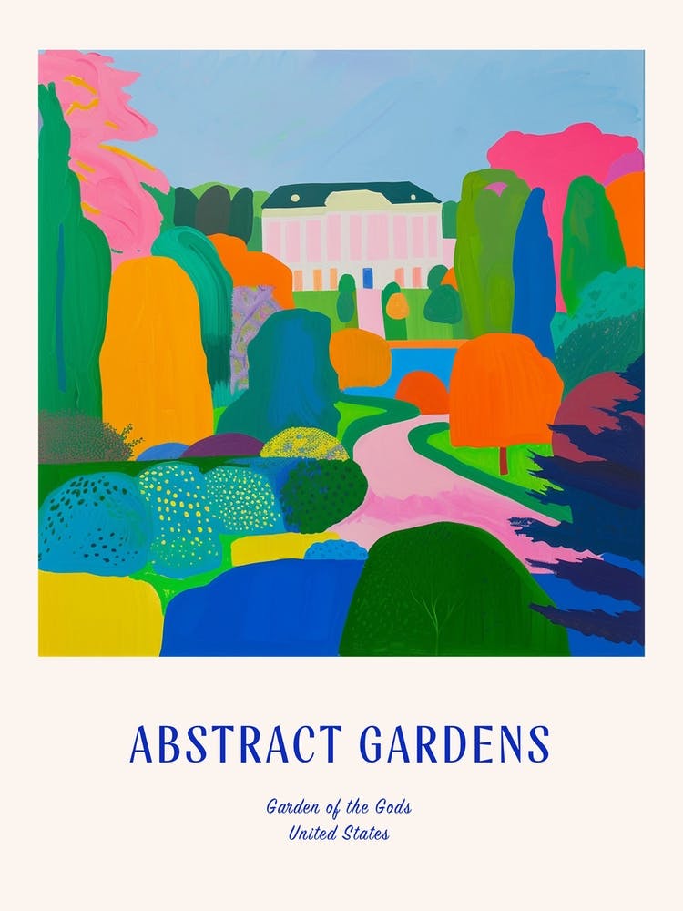 Colourful Gardens Garden Of The Gods Usa 4 Blue Poster