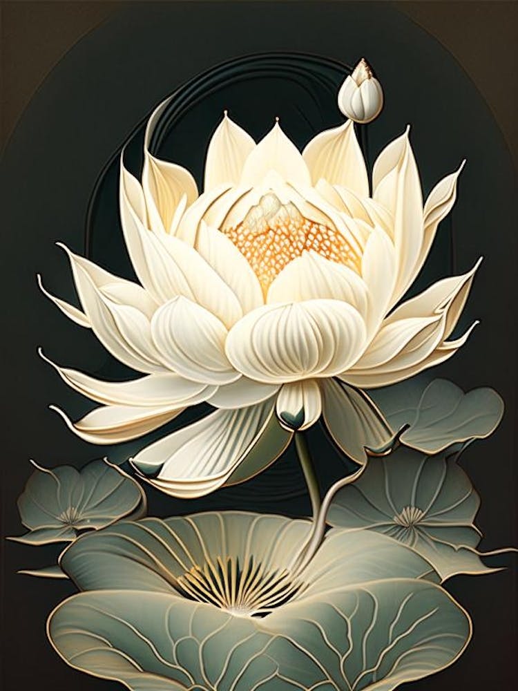 White Lotus Retro Illustration 1