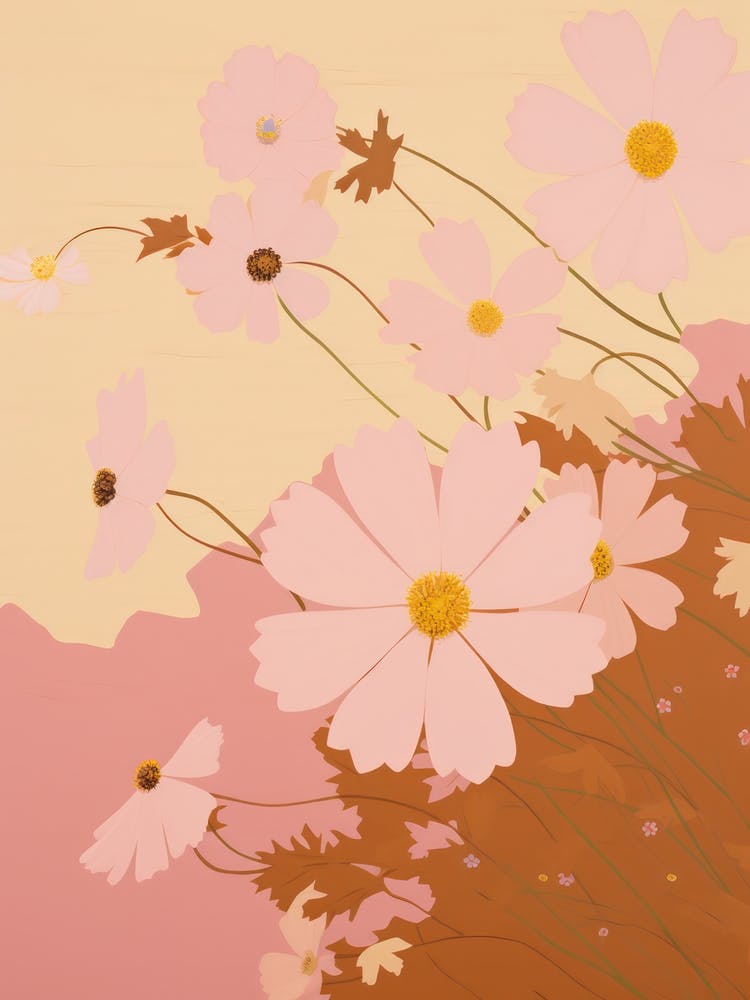 Cosmos Flower Big Bold Illustration 3