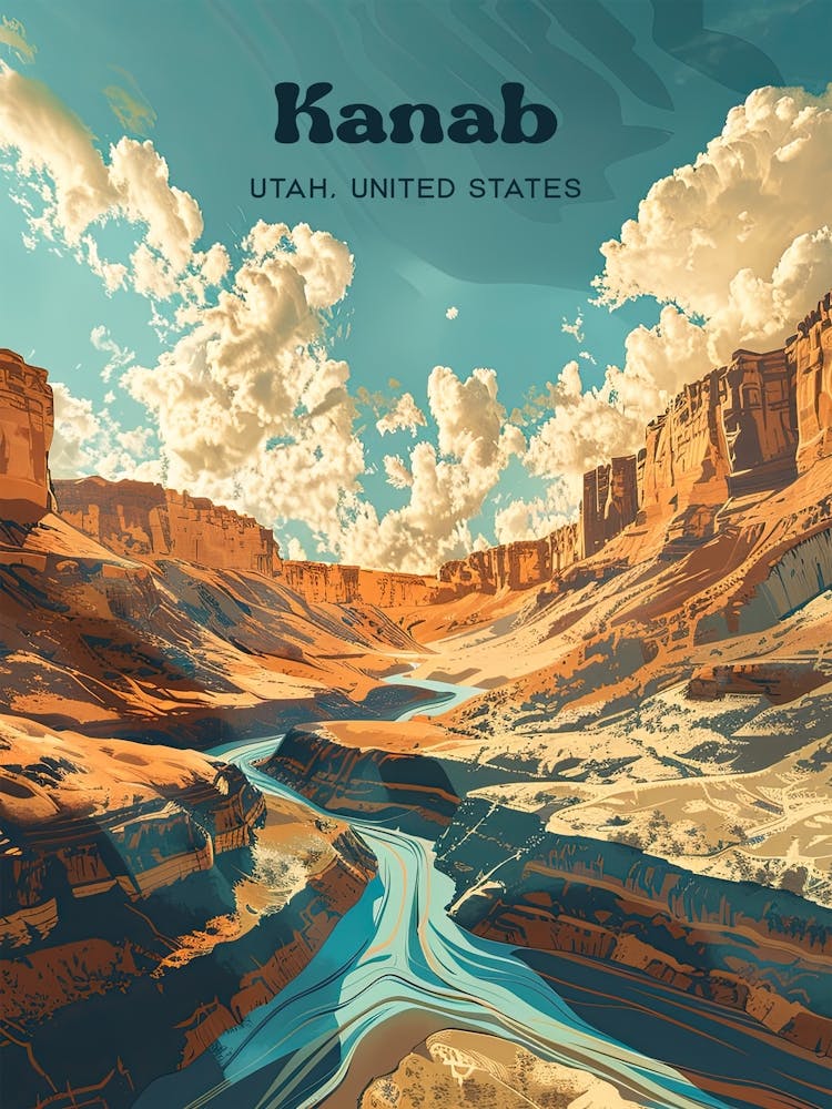 Kanab Utah Kane County Art Illustration