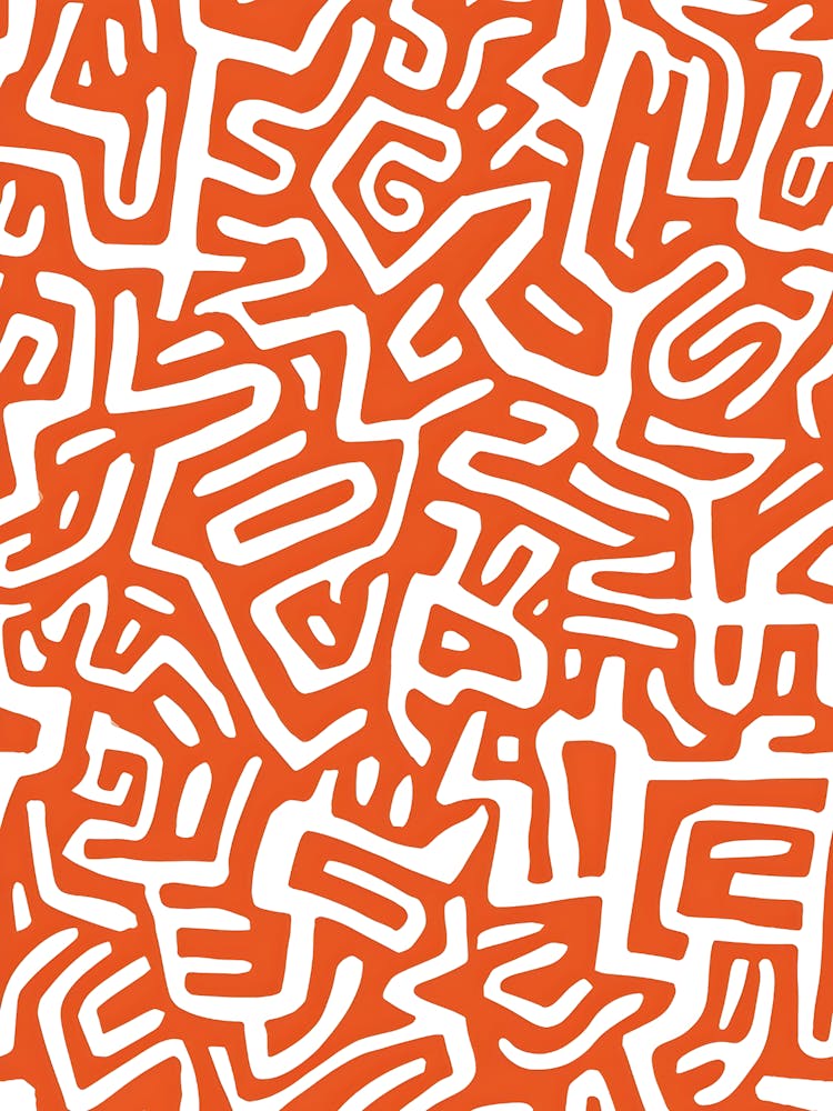Orange And White Abstract Pattern