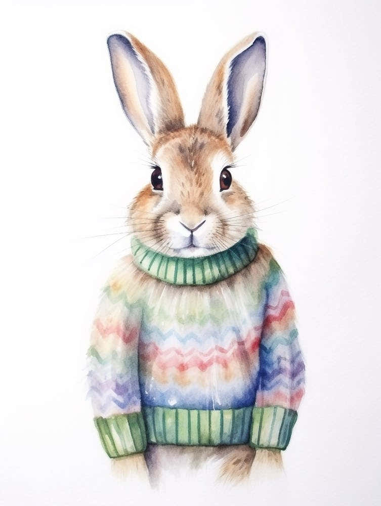 Baby Animal Watercolour Hare 2
