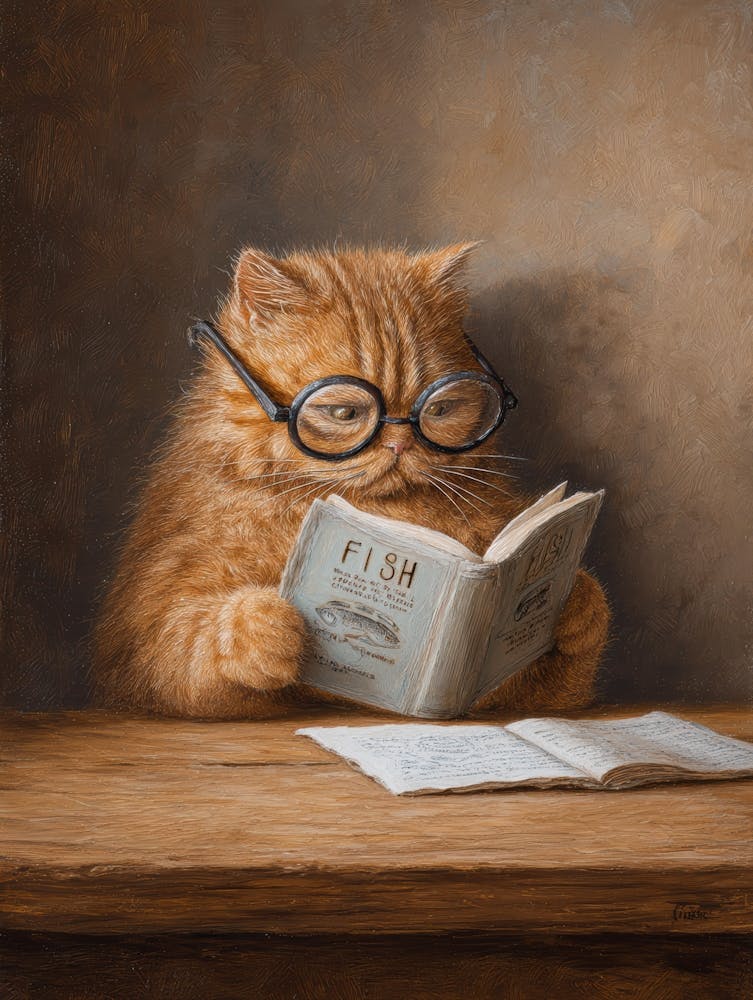 Cat Reading A Book 1