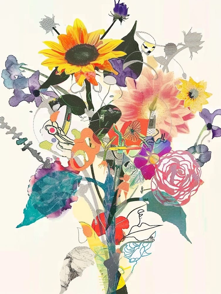 Sunflower 3 Collage Flower Bouquet