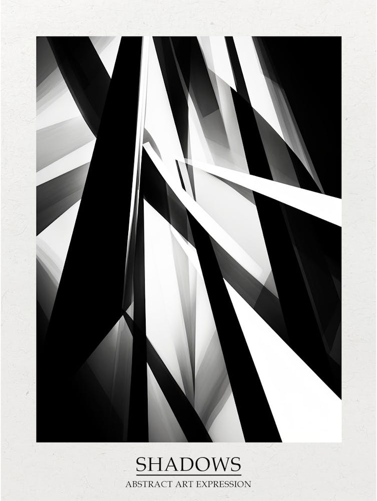 Shadows Abstract Black And White 4 Poster