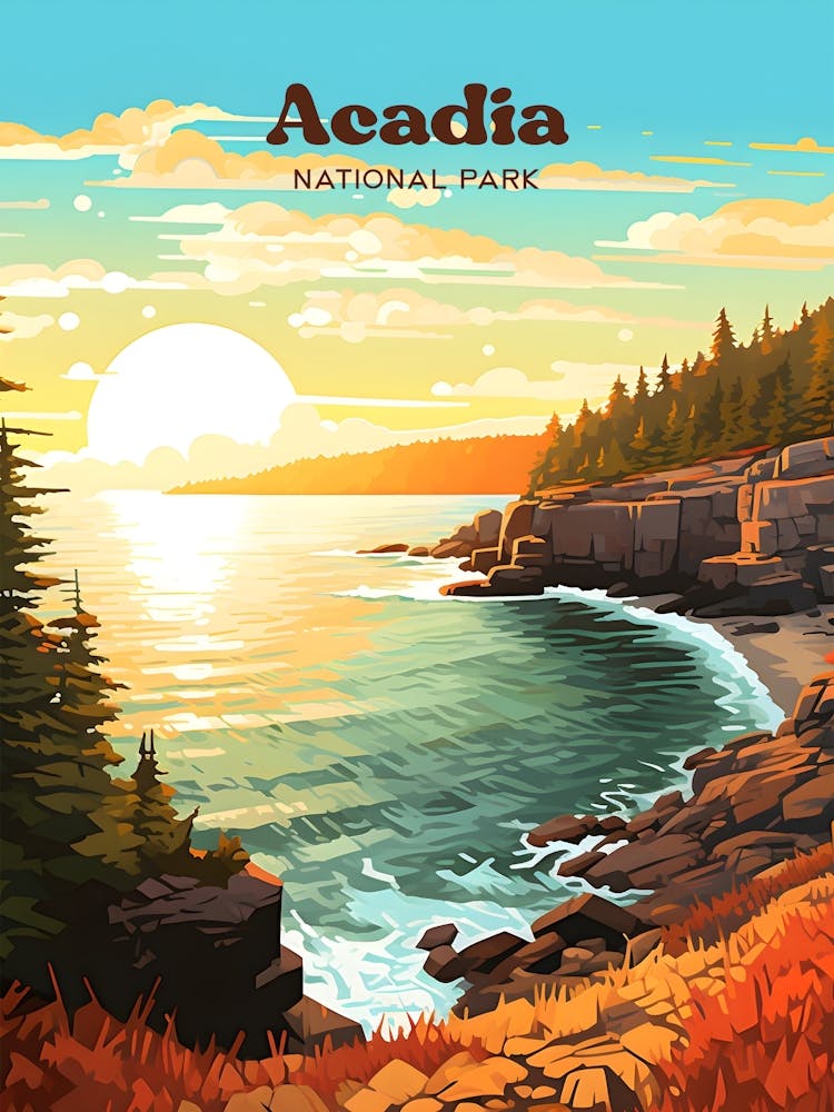 Acadia National Park Maine USA United States Travel Art
