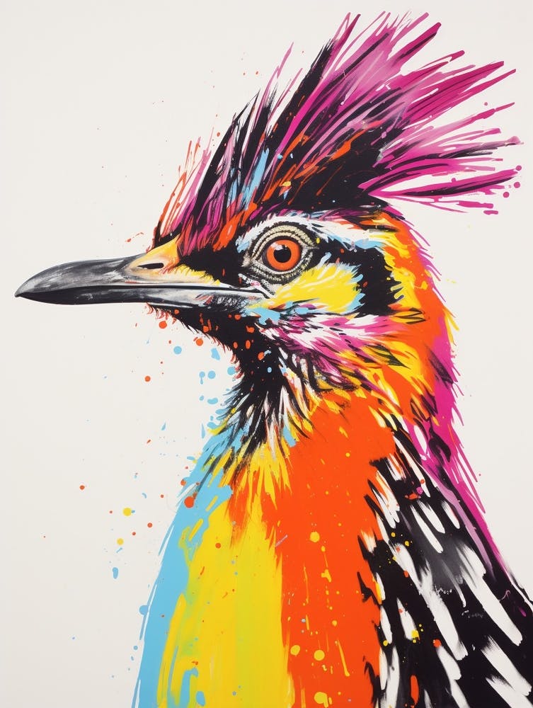 Andy Warhol Style Bird Roadrunner 1