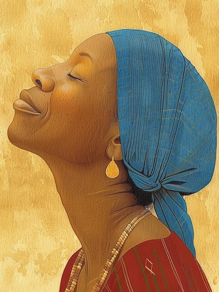 African Woman With Blue Turban