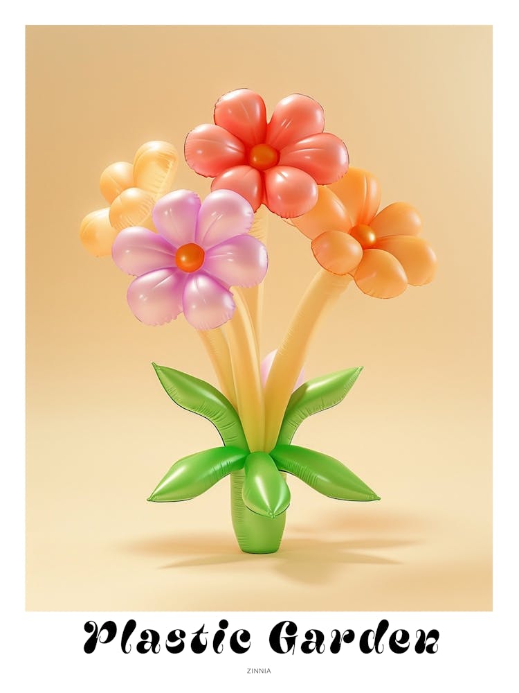 Dreamy Inflatable Flowers Poster Zinnia 1
