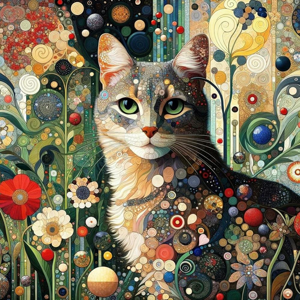 Cat in the style of collage-inspired 10 1