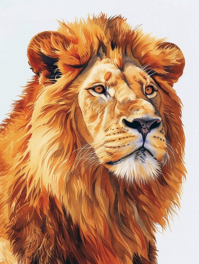 Barbary Lion Portrait Close Up Clipart 1