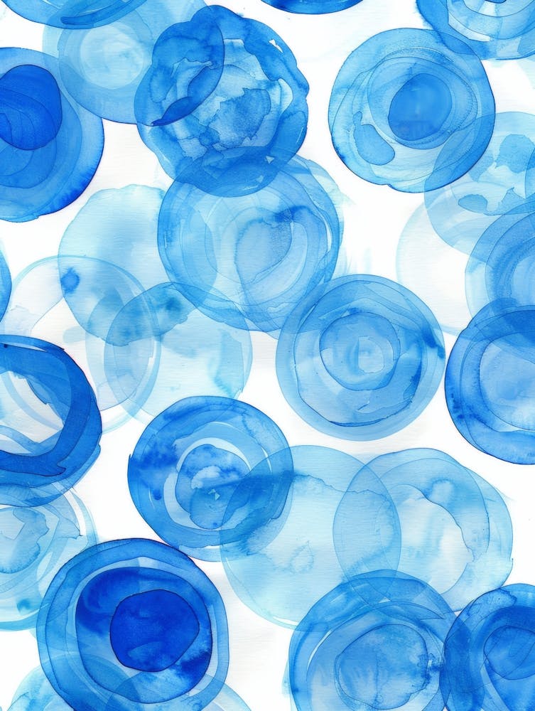 Blue Watercolor Circles 4