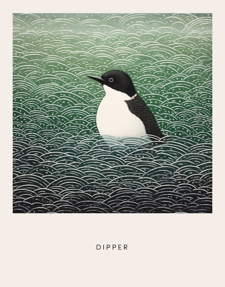 Ohara Koson Inspired Bird Painting Dipper 2 Poster