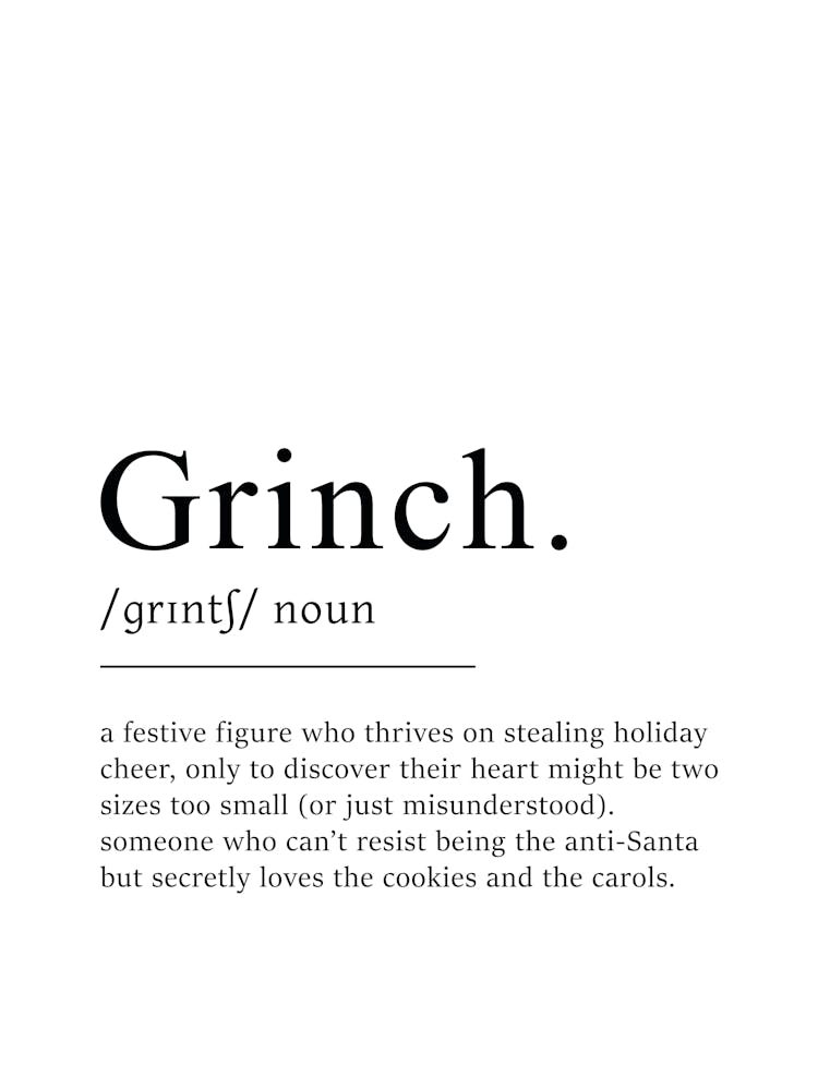 Grinch Definition Poster - Dictionary