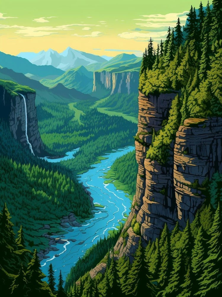 Columbia River Washington Retro Pop Art 6