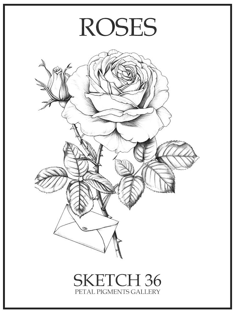 Roses Sketch 36 Poster
