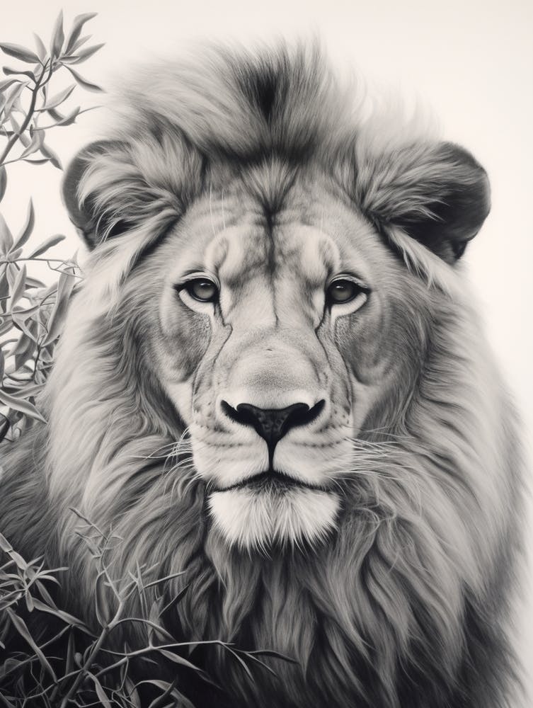 African Lion Realism Portrait 4