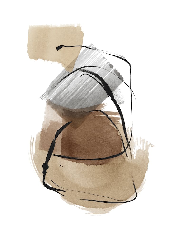 Watercolor Abstract Beige No 645a