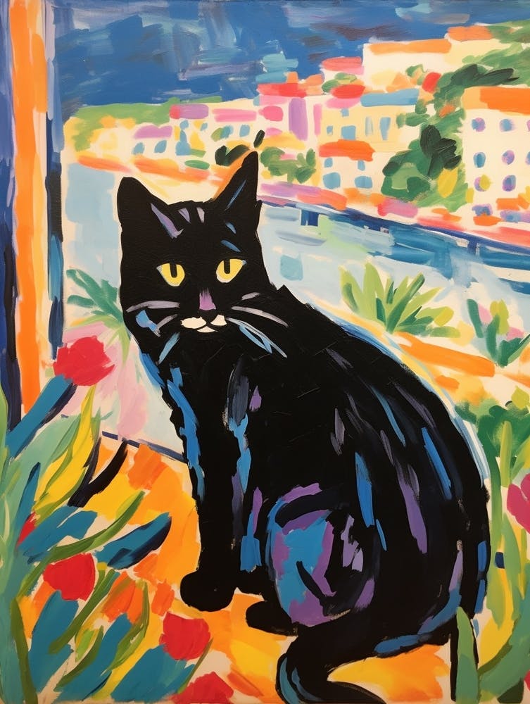 Painting Of A Cat In Nice France 2