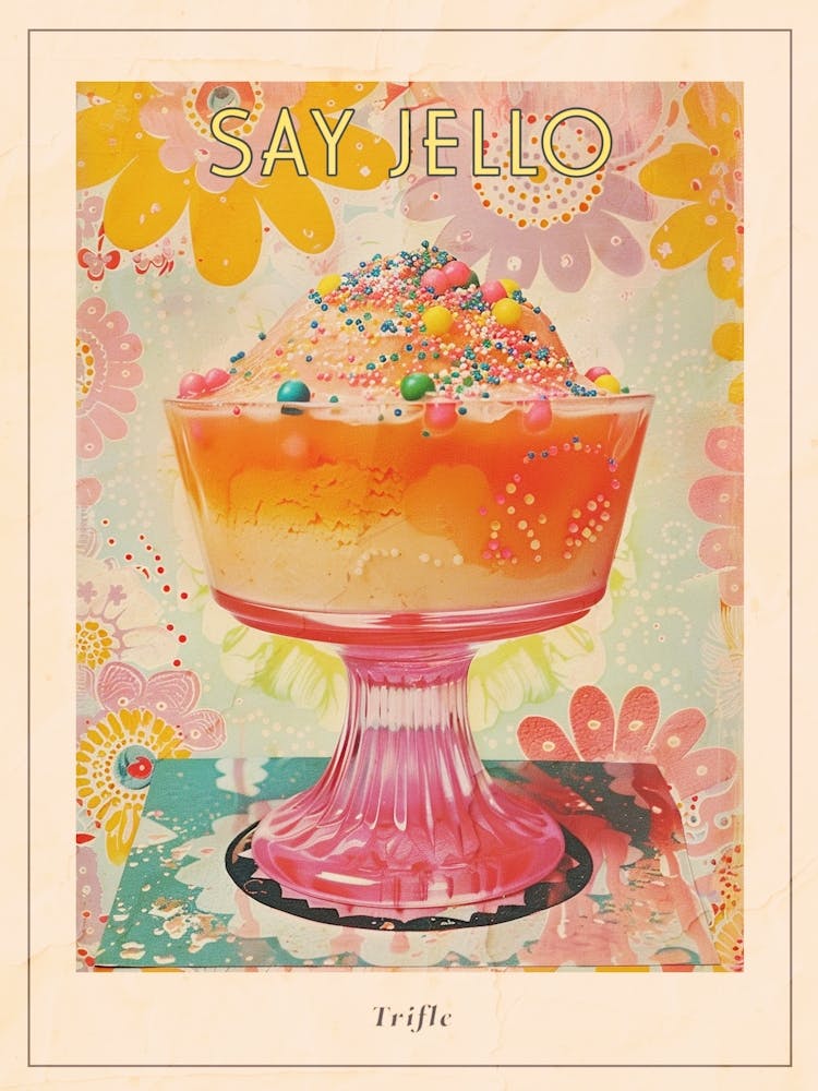 Kitsch Trifle Jelly Retro Collage 1 Poster