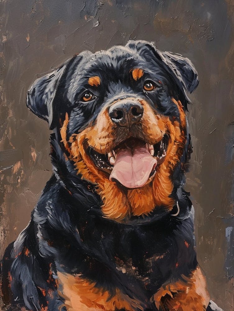 Rottweiler Acrylic Painting 5