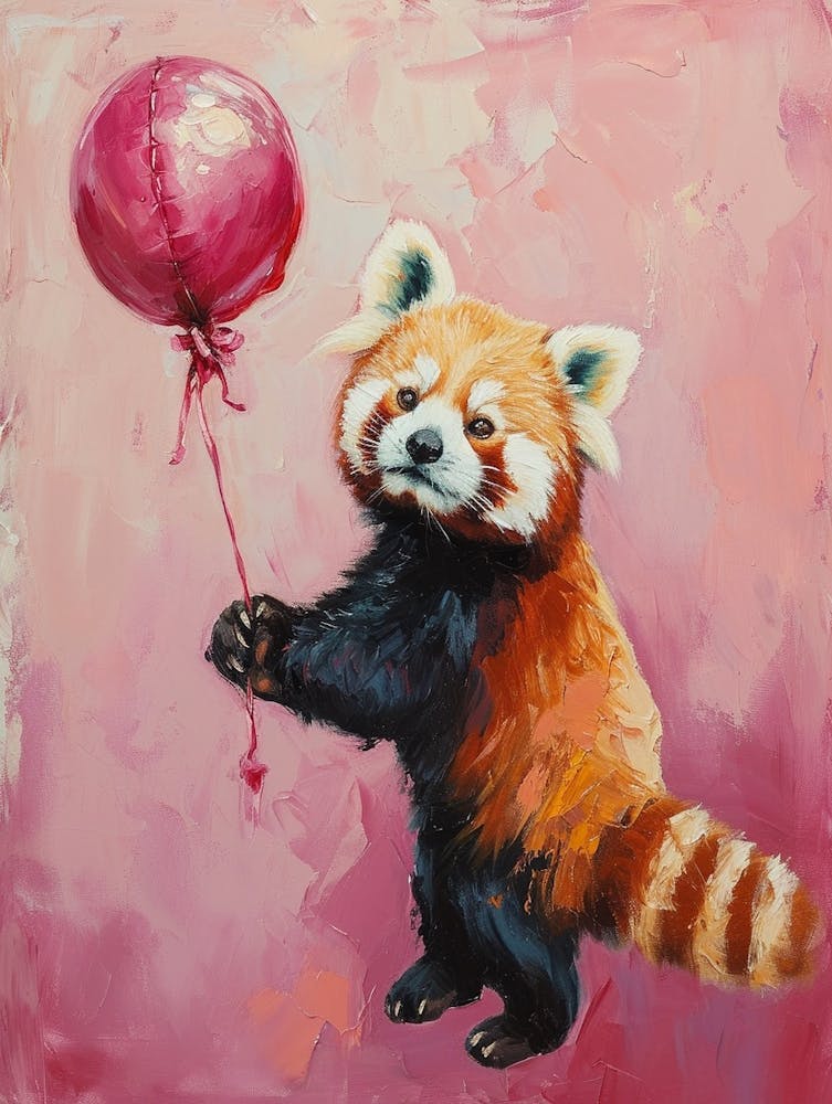 Cute Red Panda 1 With Balloon