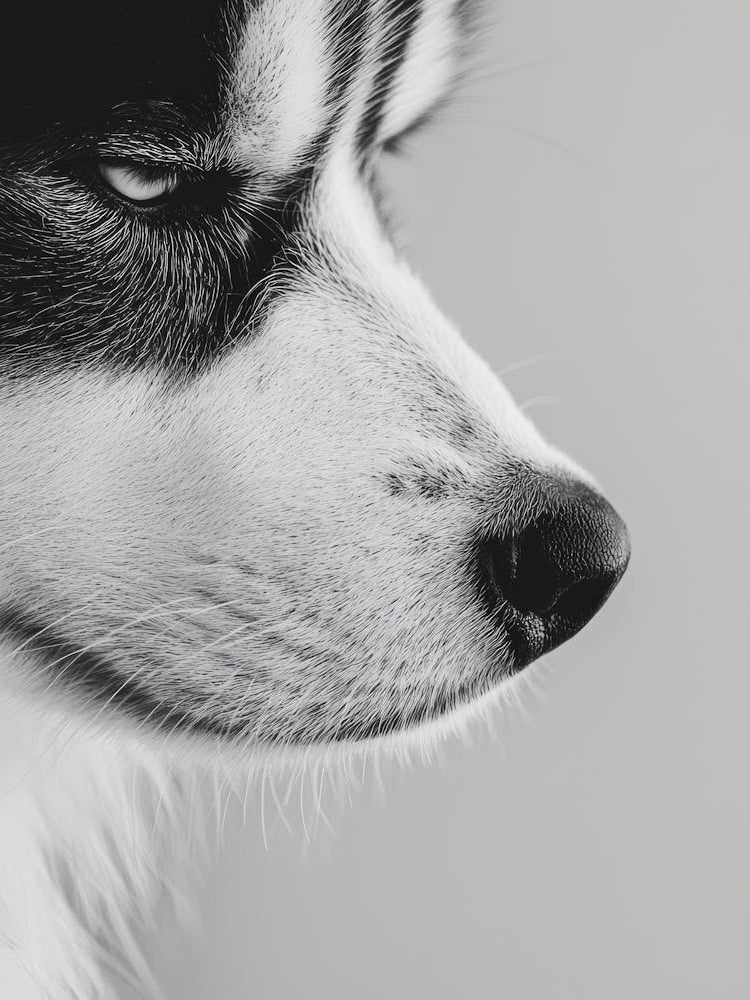 Black And White Portrait Of A Dog