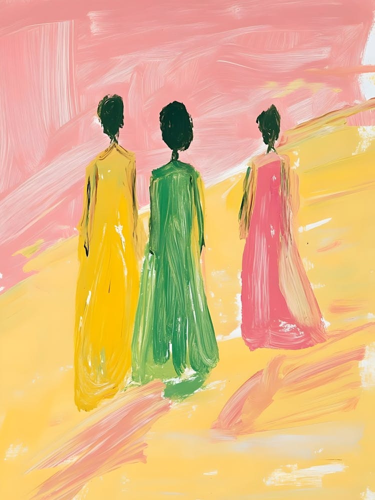 Three Women In Dresses