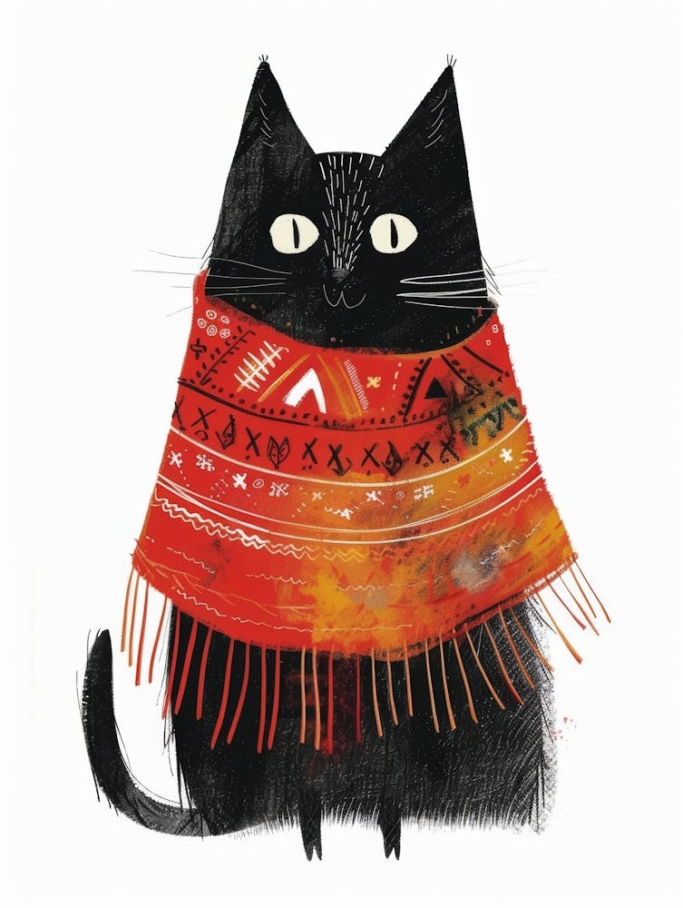 Black Cat In Scarf 3