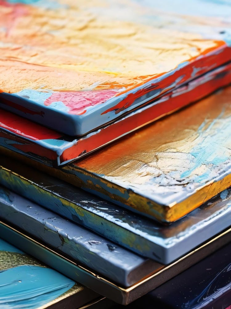 Stack Of Painted Canvases