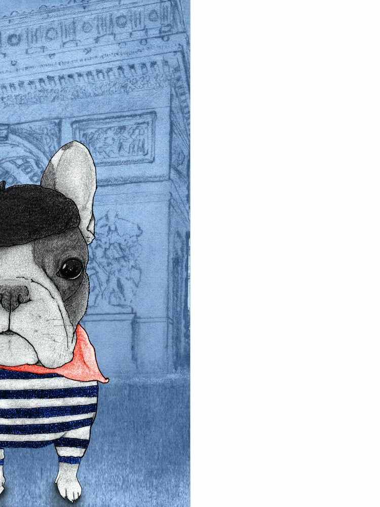 French Bulldog With Arc De Triomphe