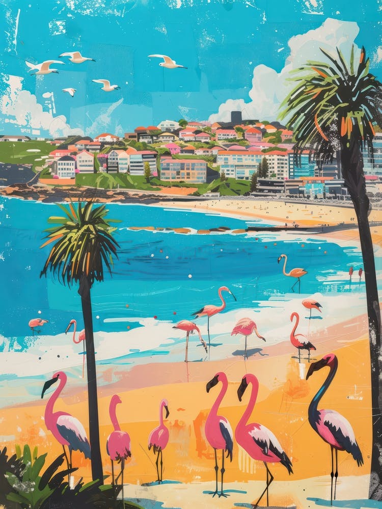 Bondi Beach   Retro Collage Style 2