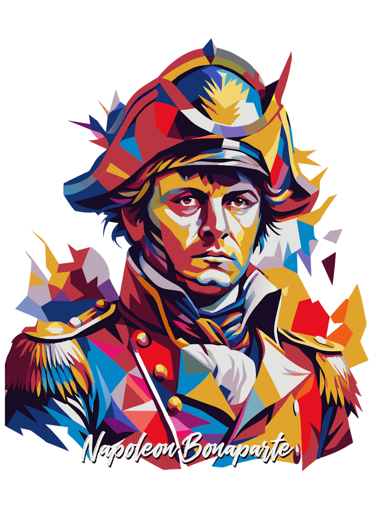 Napoleon Bonaparte 01 Porträt WPAP Pop Art