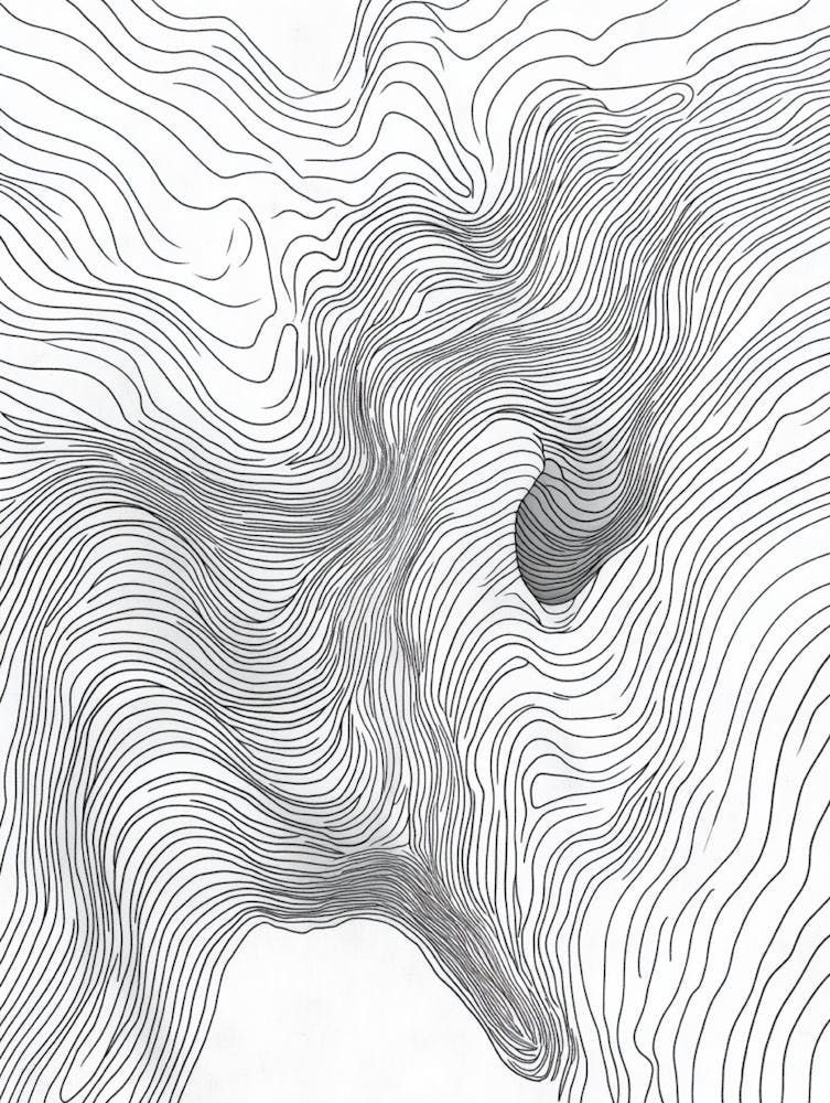 Line Drawing Of A Mountain