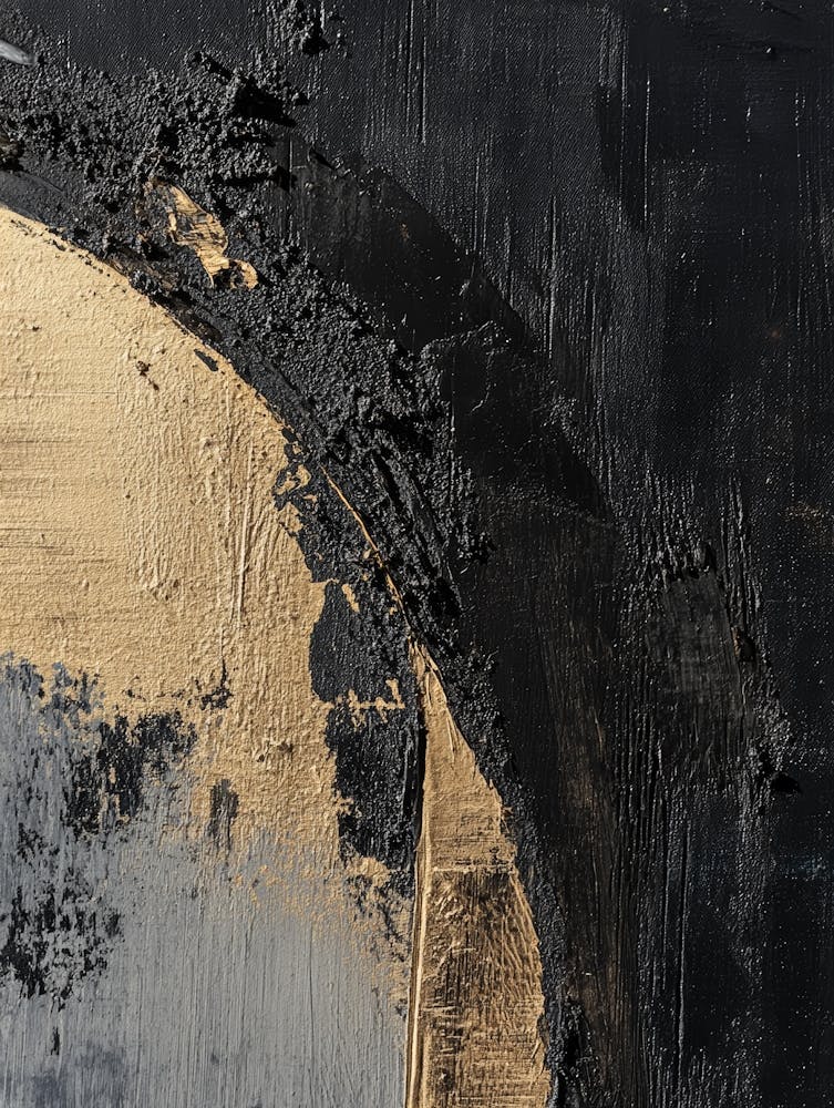 Abstract Black And Gold Painting 112