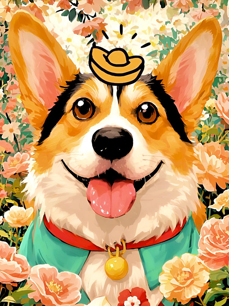 Corgi Wishes You Prosperity in 2025