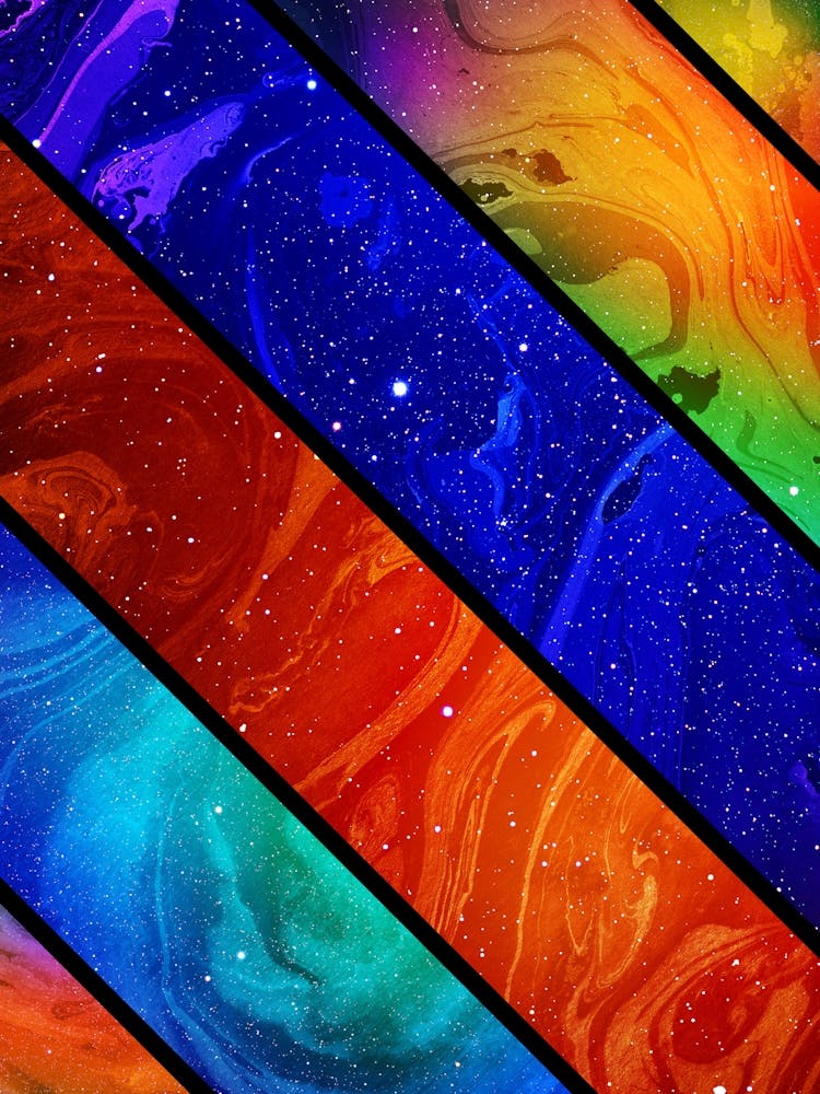 Space collage: marble space — space poster, science poster, space photo