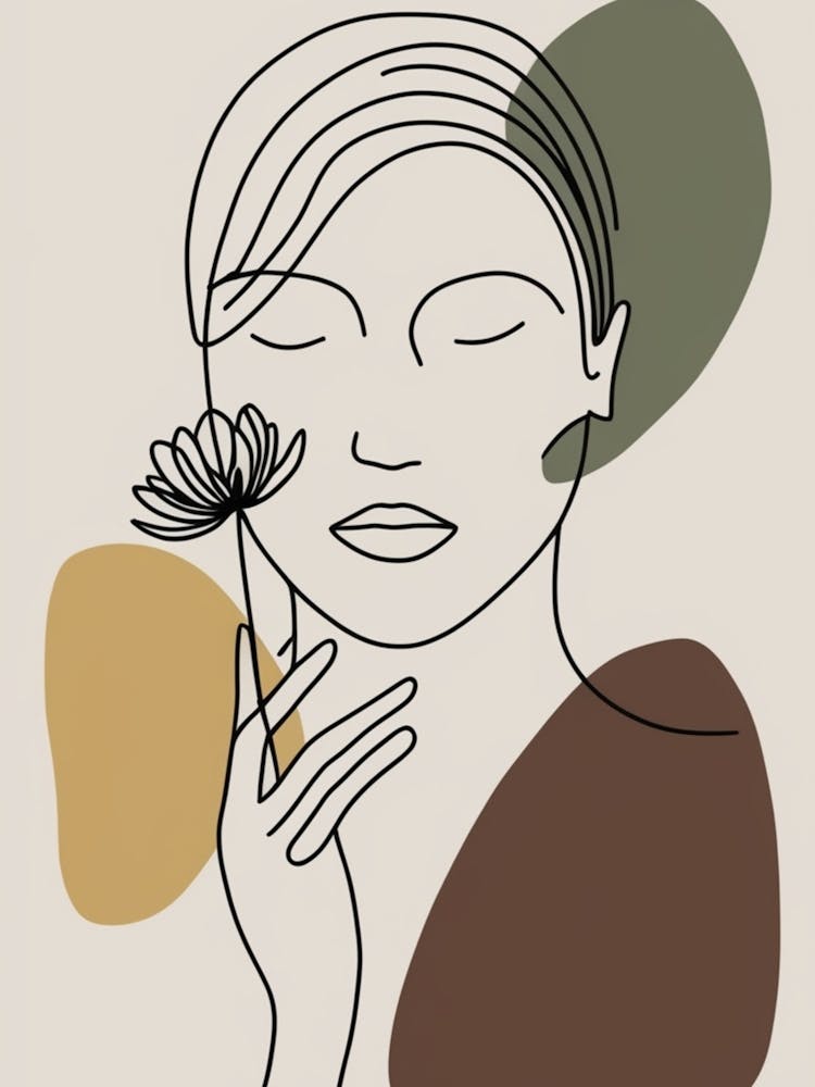 Portrait Of A Woman Holding A Flower 3