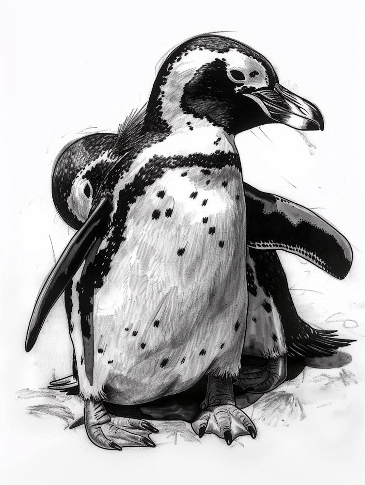 African Penguin Grooming Their Feathers 4