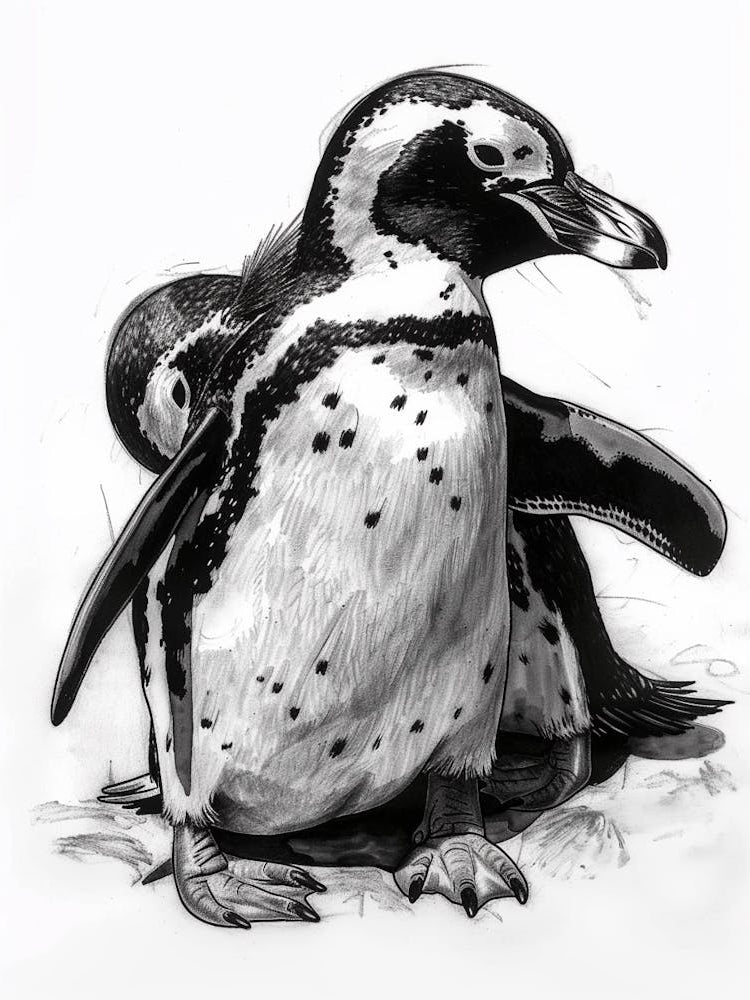 African Penguin Grooming Their Feathers 4