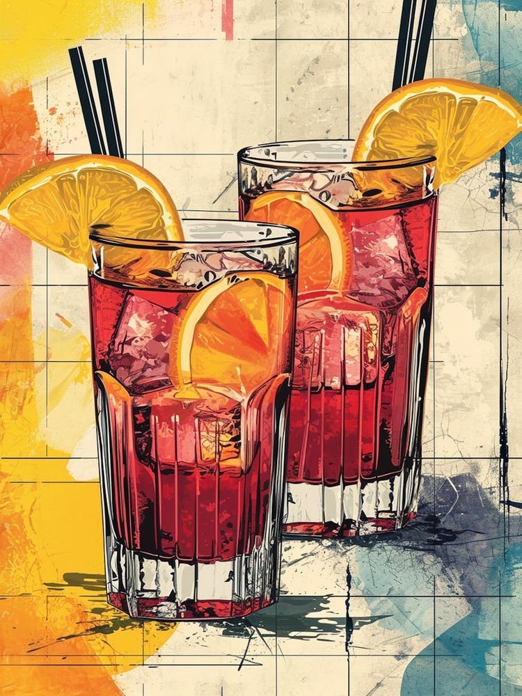 Watercolour Cocktail Illustration 1