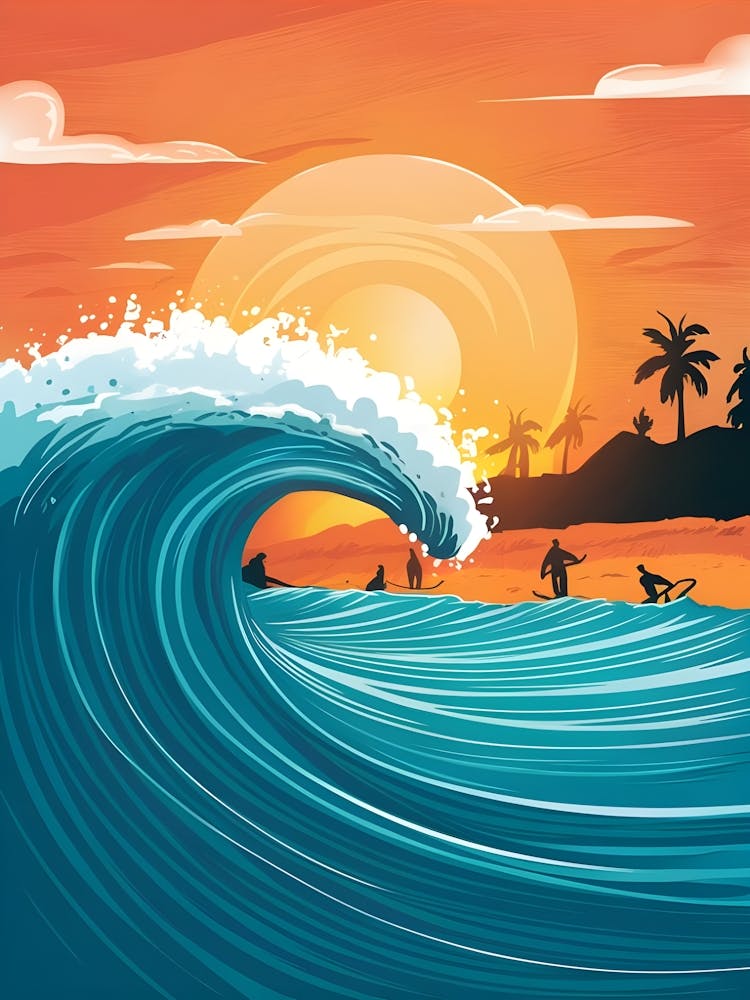 Surfer At Sunset