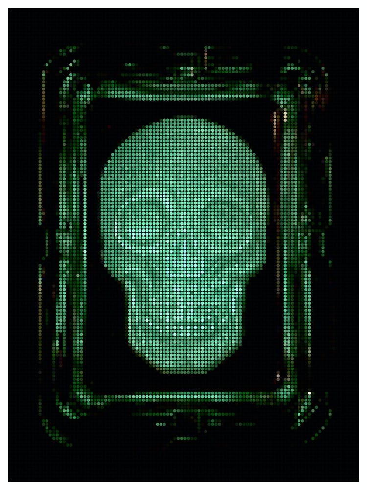 Green Polka Dot Skull