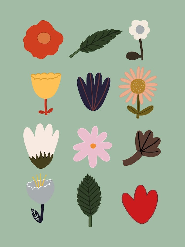 Flowers In Green