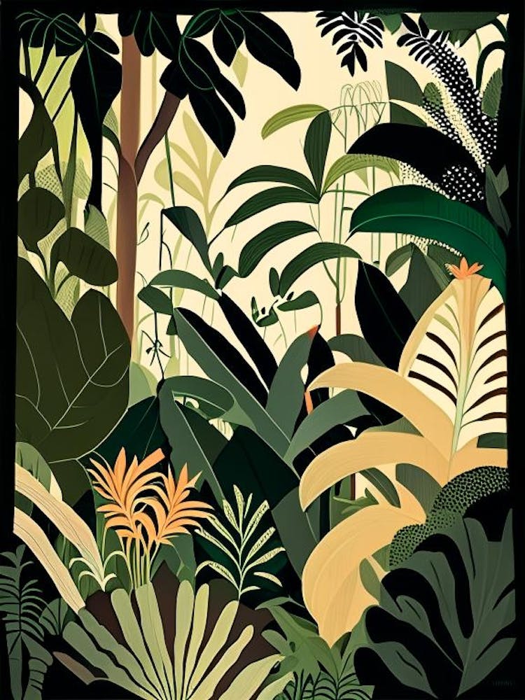 Jungle Foliage 4 Rousseau Inspired