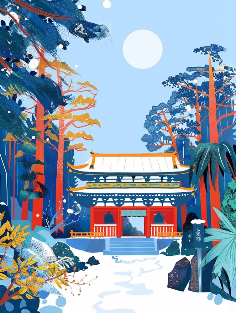 Nikko Toshogu Shrine 1 Colourful Illustration