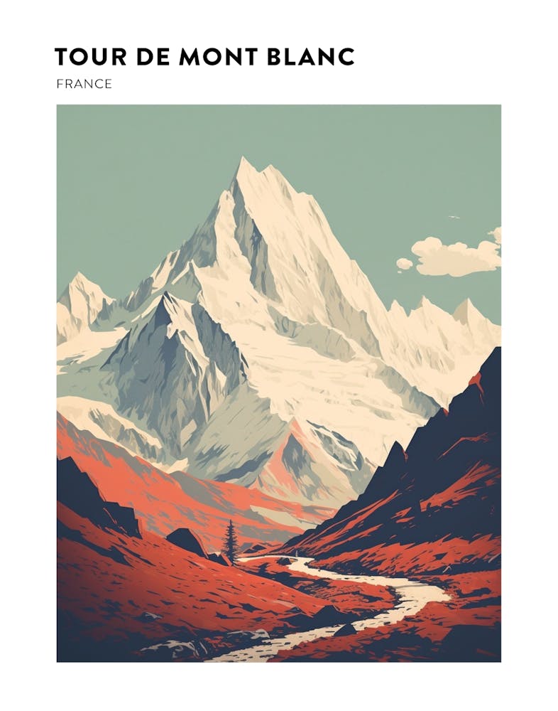 Tour De Mont Blanc France 7 Hiking Trail Landscape Poster