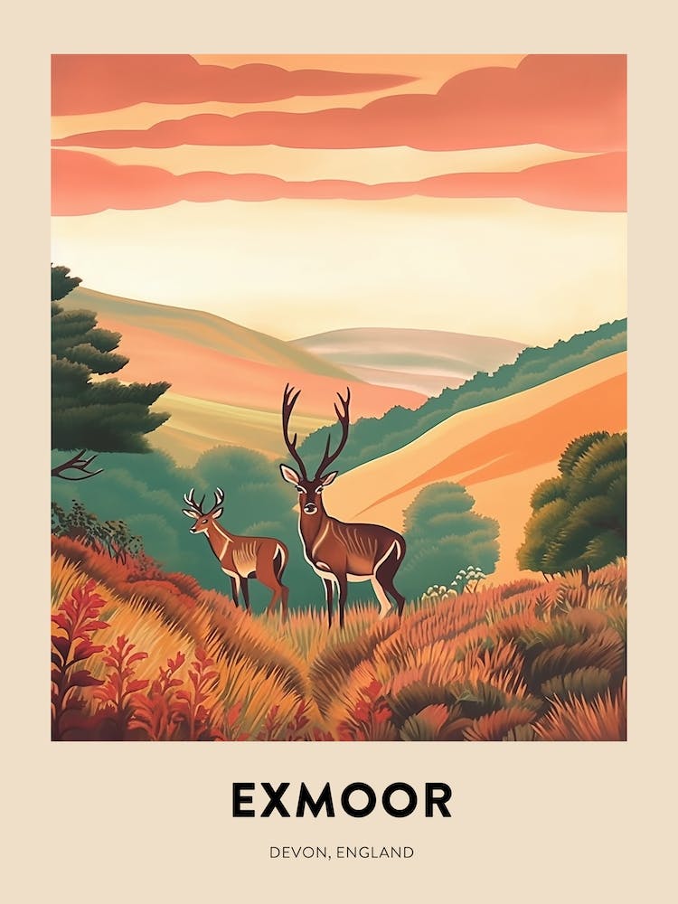 Devon Vintage Travel Poster Exmoor