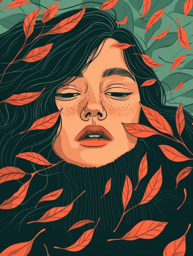 Girl With Leaves 7