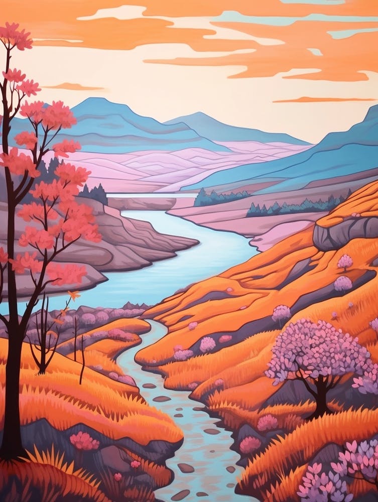 Laugavegur Iceland 2 Hike Illustration